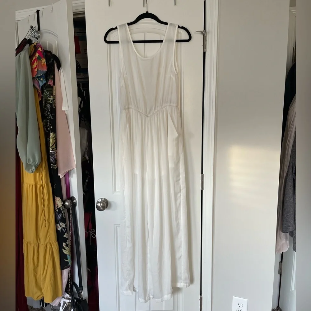 White Cut Out Back Jumpsuit